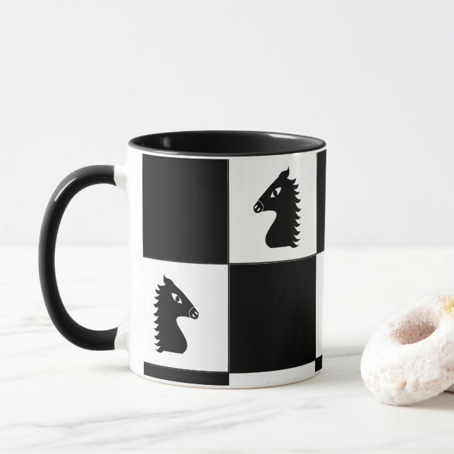 Chess Board  Mug (With Donut)