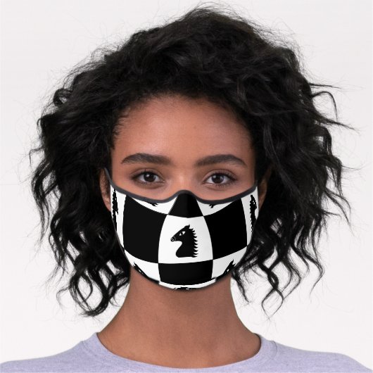Chess Board Pattern Premium Face Mask (Worn)