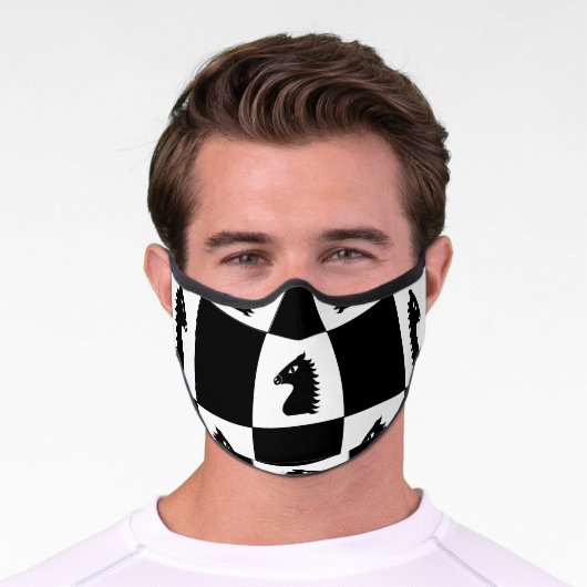 Chess Board Pattern Premium Face Mask (Worn)