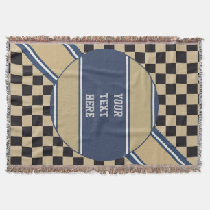 Chess Board Pattern + your backgr. color & text Throw Blanket