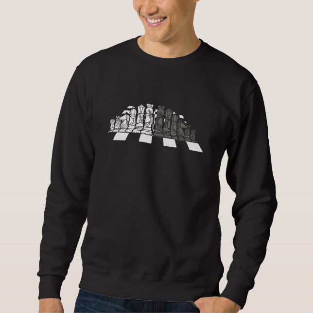 Chess Board Pieces Checkmate Grandmaster Chess Pla Sweatshirt (Front)