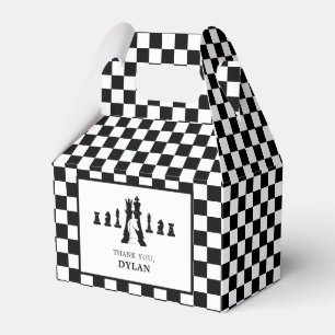 Chess Board & Pieces Game Night Any Age Birthday Favor Boxes