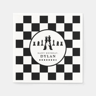 Chess Board & Pieces Game Night Any Age Birthday Napkins