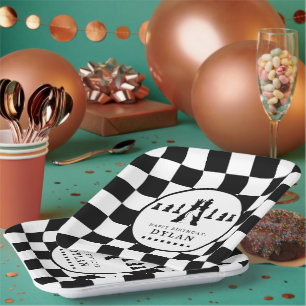 Chess Board & Pieces Game Night Any Age Birthday Paper Plates