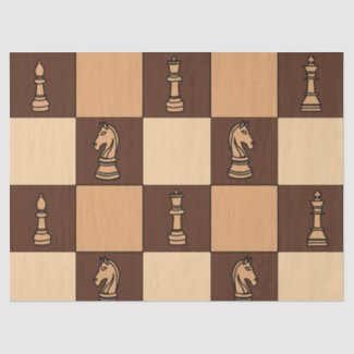 Chess Board Pieces Tissue Paper