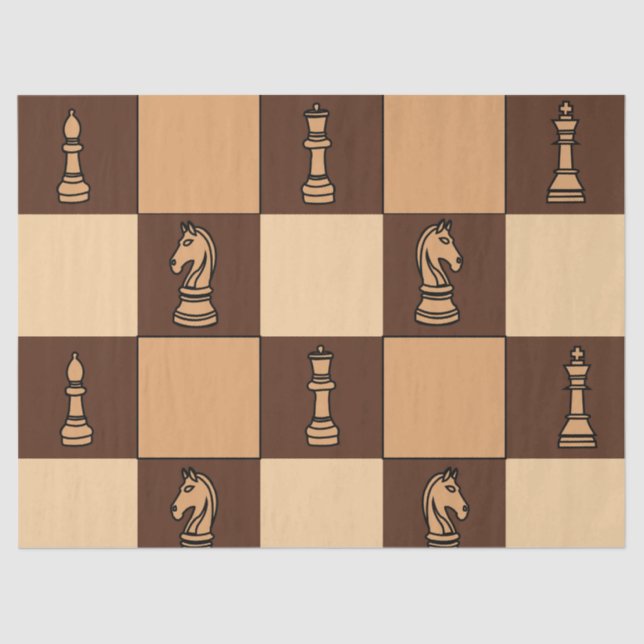 Chess Board Pieces Tissue Paper (Front)
