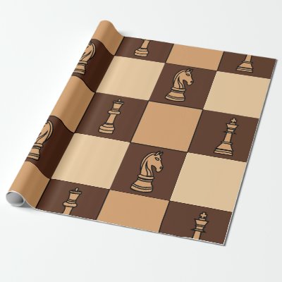 Chess Board Pieces Wrapping Paper