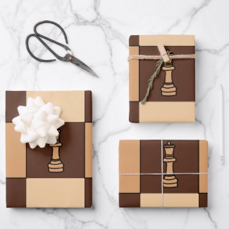 Chess Board Pieces Wrapping Paper Sheets