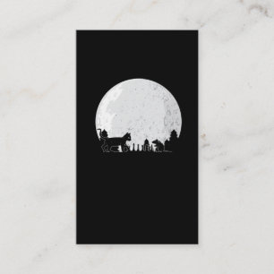 Chess Board Player Cat Mouse Full Moon Business Card