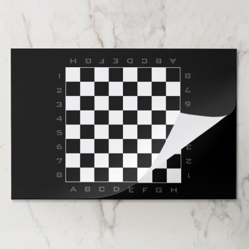 Chess board print paper pad tear off placemats