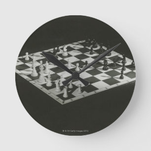Chess Board Round Clock