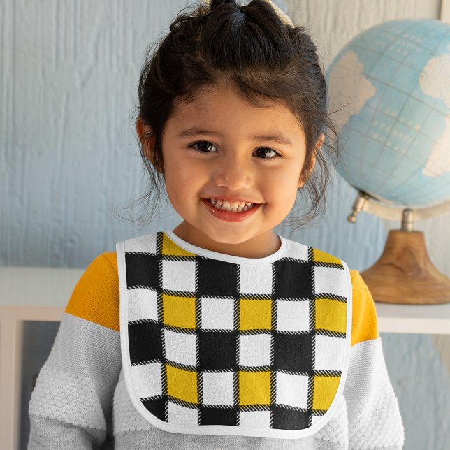 Chess Board Style  Baby Bib (Chess board stripes kid, infant, newborn baby food safety bib, neck bib, dress dirty free baby bib)