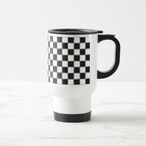 Chess board style travel mug