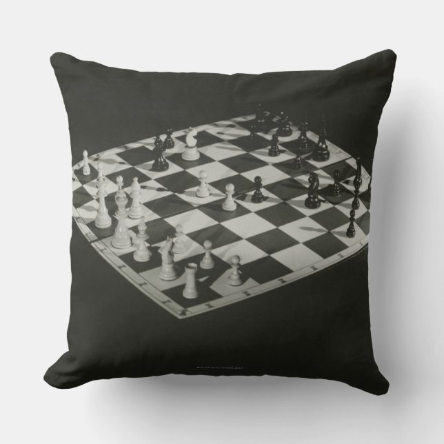 Chess Board Throw Pillow (Front)