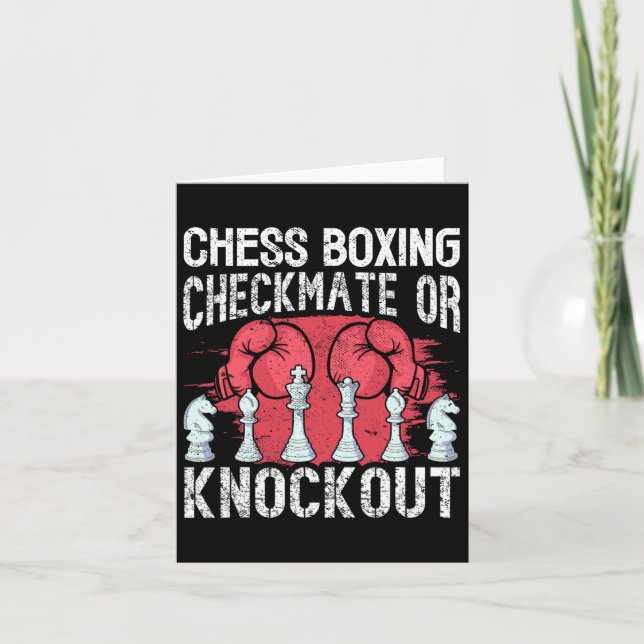 Chess Boxing Checkmate Or Knockout Fun  Card (Front)