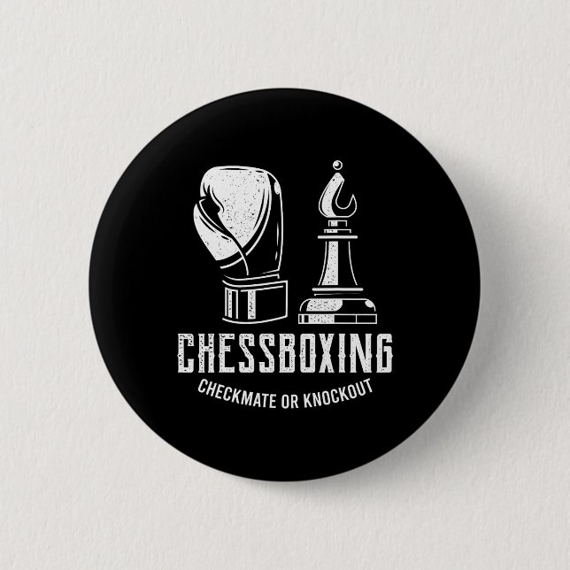 Chess Boxing I Chess Player Boxer  Button (Front)