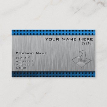 Chess; Brushed Metal-look Business Card by SportsWare at Zazzle