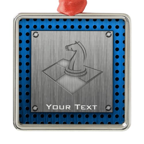 Chess; Brushed Metal-look Metal Ornament