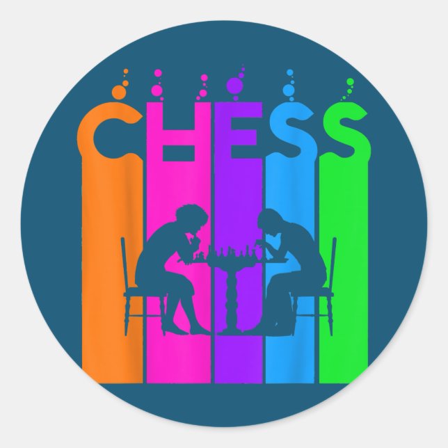 Chess Bubble Hobby And Sport Gift Idea Classic Round Sticker (Front)