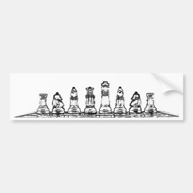 Chess Car Sticker Chess Bumper Sticker | Zazzle