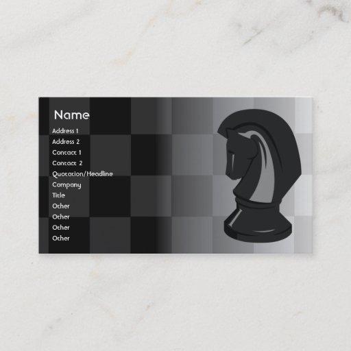 Customizable Chess - Business Business Card Templates