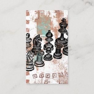 Chess Business Cards - Abstract Chess Pieces