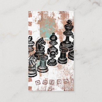 Chess Business Cards - Abstract Chess Pieces by NeatBusinessCards at Zazzle