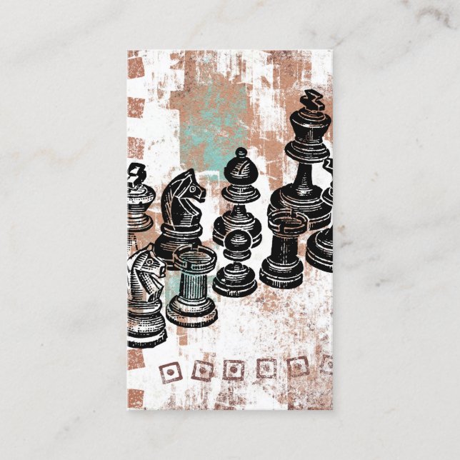 Chess Business Cards - Abstract Chess Pieces (Front)