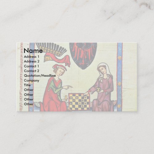 Chess,  By Meister Der Manessischen Liederhandsch Business Card Template