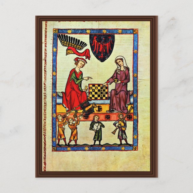 Chess,  By Meister Der Manessischen Liederhandsch Postcard (Front)