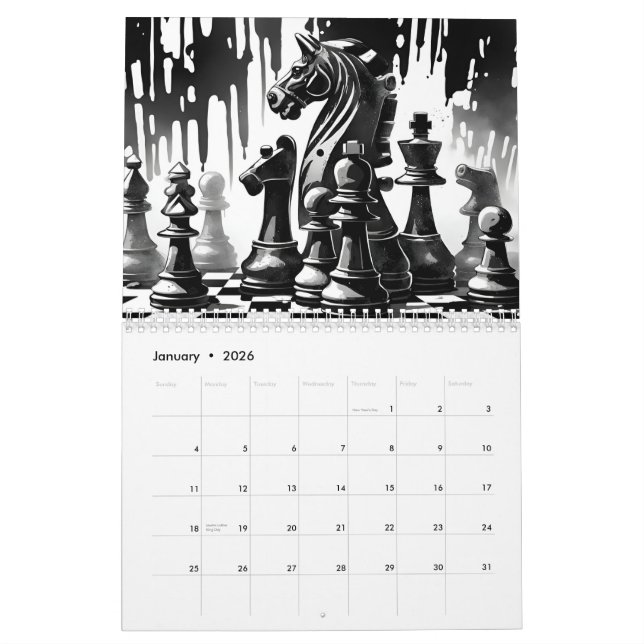 Chess Calendar 2025 (Jan 2026)