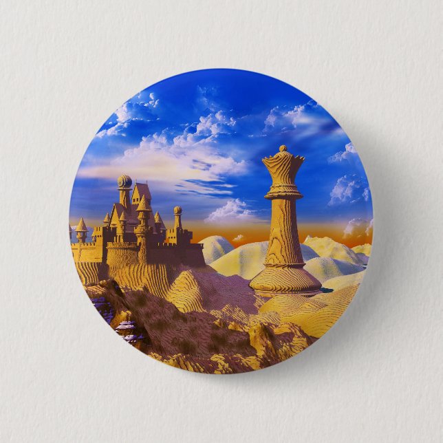 Chess Castle Pinback Button (Front)