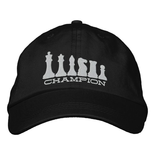 Chess Champion Embroidered Baseball Cap (Front)