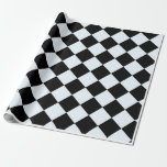 Chess checkered chequered pattern black and white wrapping paper<br><div class="desc">Chess checkered \ chequered oblique pattern, black and white check flag, motorsport, cars, speed, auto, racing fan. A manly wrapping paper printed with elements from the world of motorsport. Cars and car racing enthusiasts gifts wrapping paper. Suitable for wrapping presents for husband, child boy, father, boyfriend, brother, grandfather, uncle... ...</div>