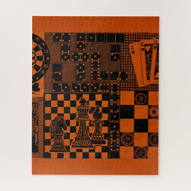 chess checkers dominos cards jigsaw puzzle (Vertical)
