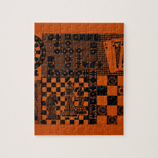 chess checkers dominos cards jigsaw puzzle (Vertical)