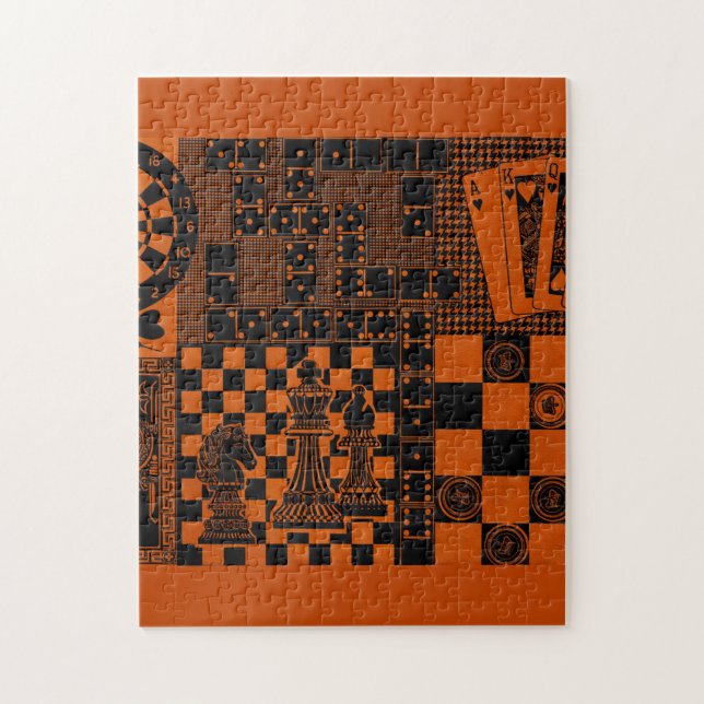 chess checkers dominos dominoes jigsaw puzzle (Vertical)