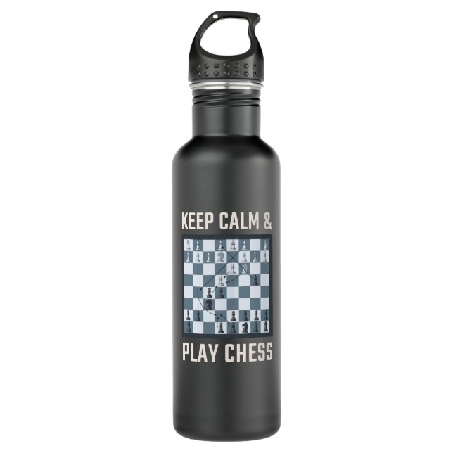 Chess Chess Board Chess Player Stainless Steel Water Bottle (Front)