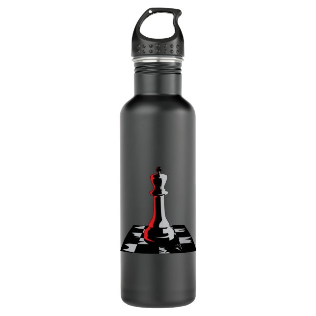 Chess Chess Board King Checkmate Board Game Gift Stainless Steel Water Bottle (Front)