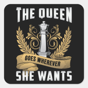 Chess Chess Board Queen Checkmate Board Game Gift Square Sticker