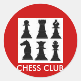 CHESS, CHESS CLUB CLASSIC ROUND STICKER