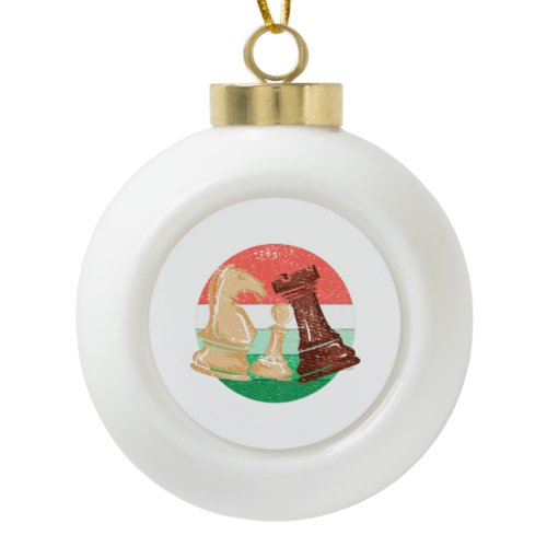Chess - Chess Pieces Chess Player Gift Ceramic Ball Christmas Ornament