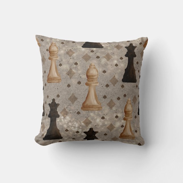 chess, chess pieces, king pictures throw pillow (Front)