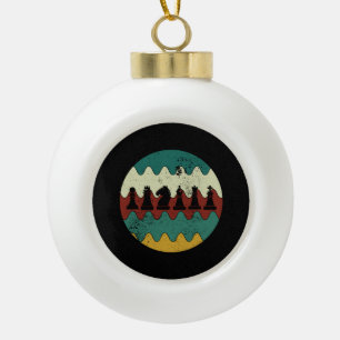 Chess - Chess Pieces Retro Ceramic Ball Christmas Ornament