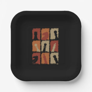 Chess - Chess Pieces Retro   Paper Plates