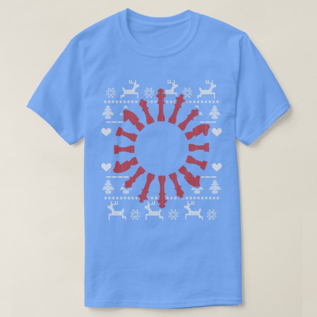 Chess Chess Pieces Ugly Christmas 2 T-Shirt (Design Front)