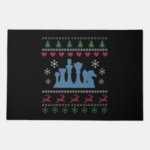 Chess - Chess Pieces Ugly Christmas Doormat