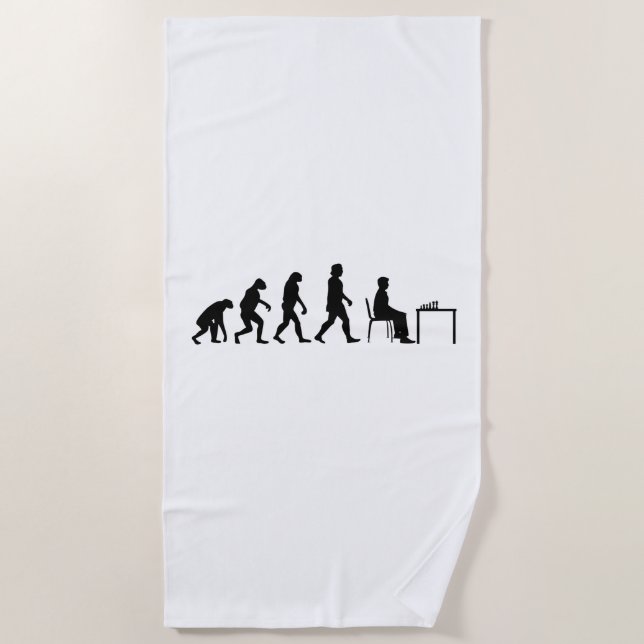 Chess - Chess Player Evolution Beach Towel (Front)