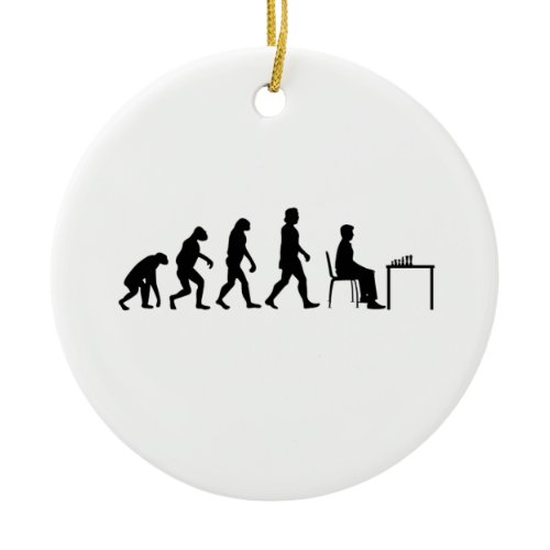 Chess - Chess Player Evolution Ceramic Ornament