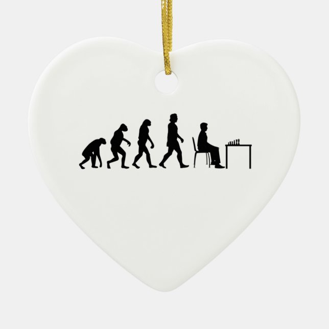 Chess - Chess Player Evolution Ceramic Ornament (Front)
